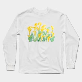 yellow call lily branch Long Sleeve T-Shirt